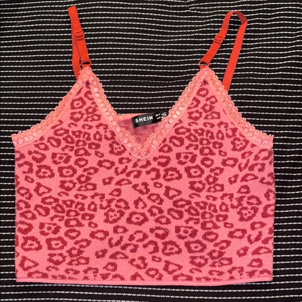 pink leopard / cheetah tank top